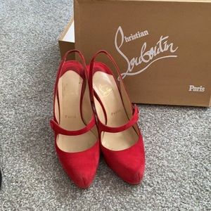 Sz 38 Christian Louboutin Rolande Boucle 120 suede